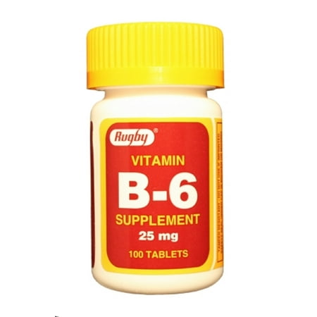 Rugby B-6 25 mg Tab chlorhydrate de pyridoxine-25 Mg Blanc 100 Comprimés UPC 005364406017
