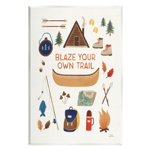 Stupell Industries Blaze Your Own Trail Phrase Typography Painting Unframed Art Print Wall Art, 10 x 15