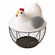 thumbnail image 1 of Cesta para almacenar huevos, soporte para huevos frescos con tapa, cesta rústica para huevos de , contenedor para frutas y encimeras. Tapa gris, 1 of 8