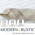 thumbnail image 2 of Curtainking Striped Valance Kitchen Valance for Windows Double Layer Curtains Light Filtering Flax Valance 50x18 inch Length Rod Pocket 1 Panel Grey on Beige, 2 of 9