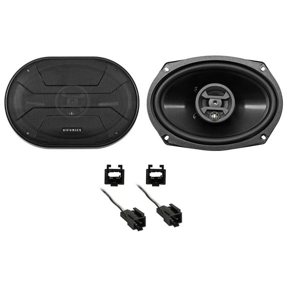 Hifonics ZS693 72-6512 ZS693 6x9" 800W Car Speakers with Metra 72-6512 Harness for Chrysler Vehicles 800 Watts Max Power Black