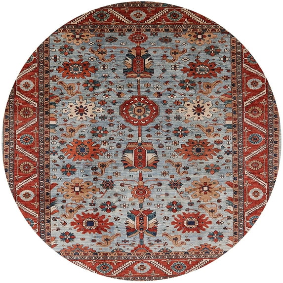 Ahgly Company Machine Washable Indoor Round Industrial Modern Rosy Brown Pink Area Rugs, 4' Round