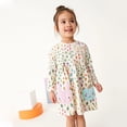 thumbnail image 4 of Zhuashum Girls Onesies 6-7 Years Floral Printing Jumpsuit Round Neck Long Sleeve Romper Vacation Soft Cute Girls Outfit Beige, 4 of 9