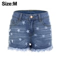 thumbnail image 2 of Pantalones cortos vaqueros rasgados informales de talle medio con bolsillos pantalones cortos con estampado de vaca pantalones cortos con estampado de vaca para mujer, 2 of 5