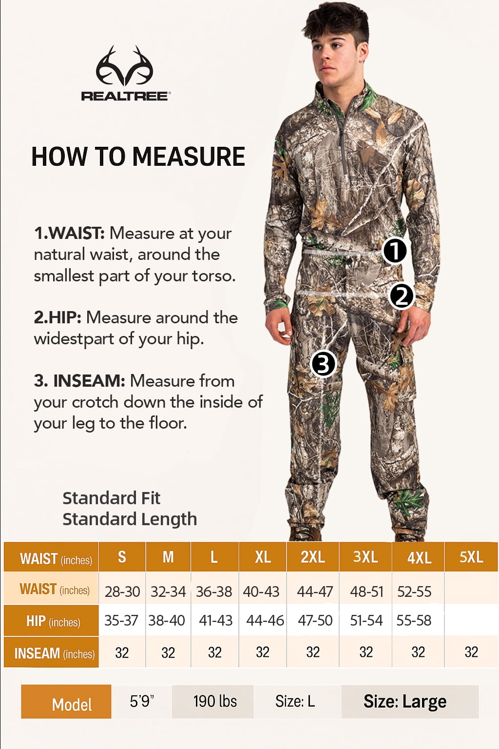 Realtree Men's All-Season Hunting Cargo Pants – EDGE Camo, Stretch Fabric, 6 Pockets, Sizes S–5XL
