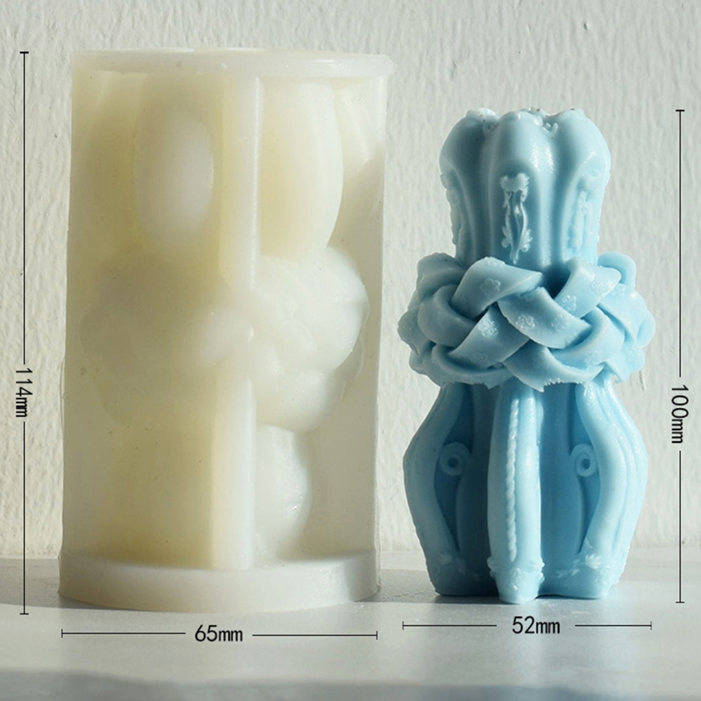 Silicone Candle Mold Candle Mold 3D Cylinder Plaster Epoxy Mold for DIY Soap Candle Making Wedding Decor