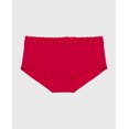 thumbnail image 3 of Ultrasoft Modal Boyshort Panty with Lace Trim in Crimson, 3 of 5