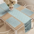 thumbnail image 2 of Ambesonne Geometric Table Runner & Placemats, Half Circle Scales, Placemat 4 pcs + Runner 16"x90", Seafoam White, 2 of 2