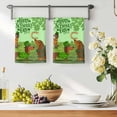 thumbnail image 3 of Green St. Patrick's Day Kitchen Towels Set of 2, Green Lucky Clovers Dog Absorbent Dish Towels for Kitchen, Microfiber Hand Towel, Quick Drying Tea Towel for Cleaning Decorative Dishcloths, 3 of 7