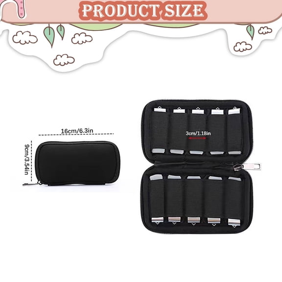 Clearance Under $1.59! 1PC USB Drive Storage Pouch, Portable Protective Bag with Zipper, Cloth, for Flash Drives & Bank Keys, (16x9cm, Black)