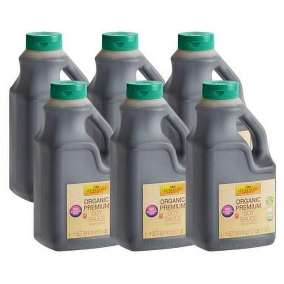 Lee Kum Kee Sauce Soja Premium Biologique 1/2 Gallon - 6/caisse - Saveur Authentique, Qualité Biologique