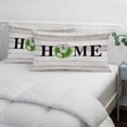 thumbnail image 3 of Rustic Pillow Covers, Linen Long Throw Pillow Case, Eucalyptus Leaves Green Wreath Wooden Plaid Home Holiday Pillow Protector Decorative Cushion Cover for Living Room/Bedroom 24" x 36", 3 of 8