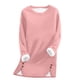 thumbnail image 2 of HongQid Women's Winter Warm Sherpa Lined Fleece Crewneck Sweatshirt Pullover Loungewear Tunic Tops, 2 of 4