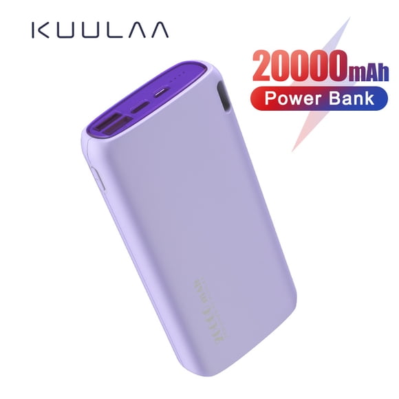 20000mAh Power Bank, Portable Charger with 2 Outputs and 2 Inputs External Battery Pack Cell Phone Charger Battery Compatible with iPhone 13 12, Samsung Galaxy iPad, etc.(purple)