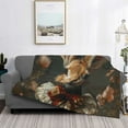 thumbnail image 2 of Yiaed Palatial Style Flower Rabbit Print Blanket Throw Blanket Soft Cozy Flannel Blanket for Home Bed Sofa Couch Chair-80"x60", 2 of 6