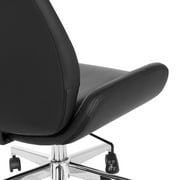 Office Star Products Black Faux Leather Chair with Chrome Finish Base