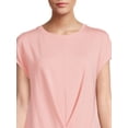 thumbnail image 4 of Time And Tru Women's Twist Front Top with Short Sleeves, 4 of 5