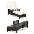 thumbnail image 3 of Costway Chaise Longue Inclinable en Rotin PE avec Accoudoirs et Coussin Réglable, 3 of 10