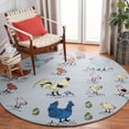thumbnail image 2 of SAFAVIEH Novelty Gracelyn Roosters and Chicks Wool Area Rug, Blue/Yellow, 4' x 6', 2 of 10