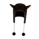 thumbnail image 2 of Lindo gorro de peluche decorativo, gorro de invierno informal para fiestas, senderismo, patinaje, festivales Marrón y negro, 2 of 8