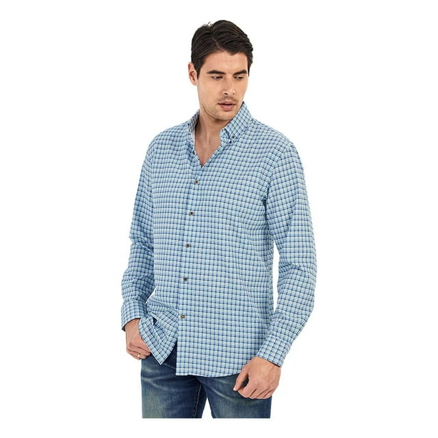 Camisa Cuadros Stretch Manga Larga Casual Para Hombre