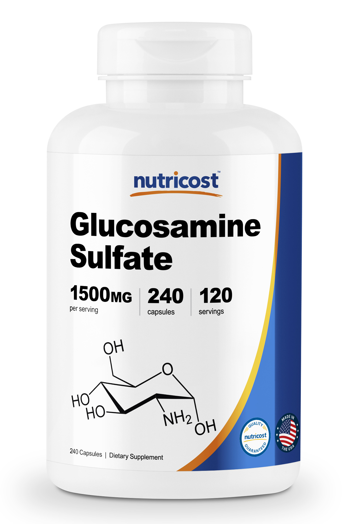 Nutricost Glucosamine Sulfate 750mg, 240 Capsules (1500mg per Serving