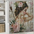 thumbnail image 6 of Orinice Flowers Bathroom Decor Set - Colorful Luxurious Graphic Print Polyester Fabric Shower Curtain Set with Hooks 69x72, 6 of 7