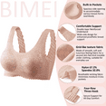 thumbnail image 5 of BIMEI Lace Bralettes for Women Mastectomy Bra Breast Prosthesis with Pockets Wirefree Comfort Everyday Bra,Beige,XL, 5 of 7