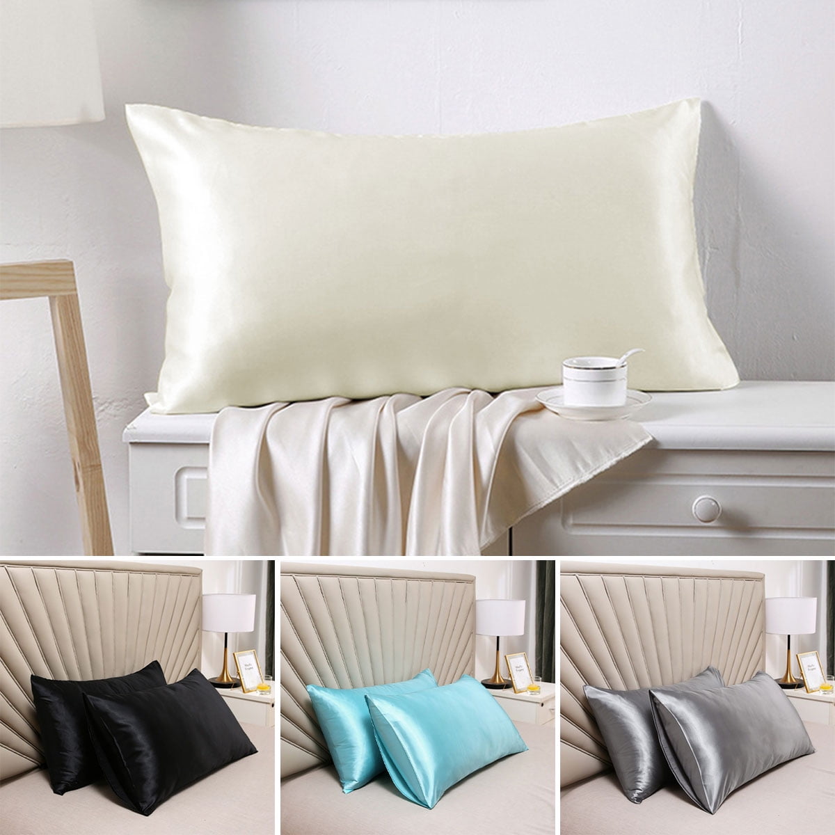 Details about   NTBAY Envelope Pillowcase 2 Pack Standard Queen King CK Size 100% Satin Fabric 