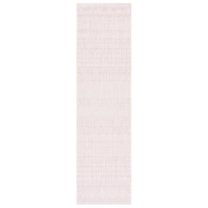 SAFAVIEH Courtyard Altan Geometric Indoor/Outdoor Runner Rug, Ivory/Pink, 2'3" x 8'