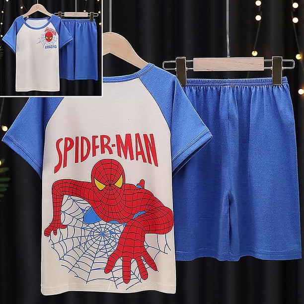 12 (7T 8T) ClearChildren Pijamas Conjuntos de verano para niños Niñas Pijamas de algodón suave Conjunto de manga corta Camiseta Tops Pantalones cortos Spiderman Pajamas_l esquí esquí Gafas de esquí