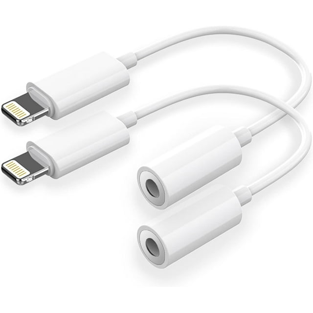 Pack Adaptador Lightning a Jack 3.5mm para iPhone a Jack 3.5mm - Adaptador Plug and Play - Compatible con iPhone 13/12 Pro Max X/XS/Max - Compatible con Todos los Sistemas iOS brillar Electrónica