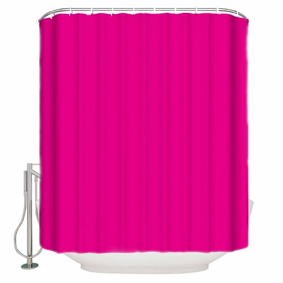 Rose Red Shower Curtain, 48" x 72", Solid Color Waterproof Bathroom Curtain Washable Shower Curtain Set with 12 Hooks