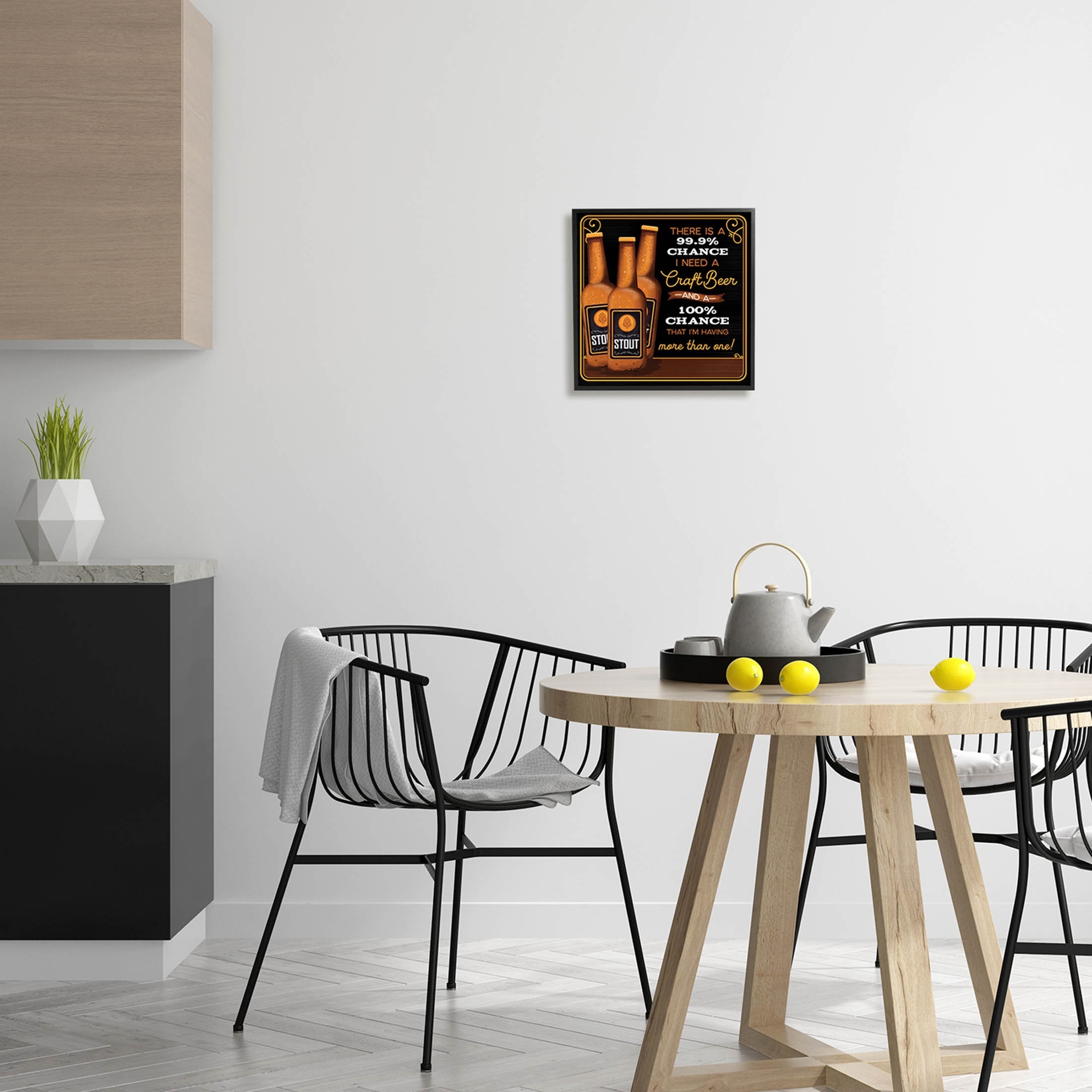More Than One Craft Beer Phrase Food & Beverage Graphic Art Black Framed Art Print Wall Art
