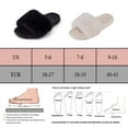 thumbnail image 2 of LANREMON Winter Cute Fluffy Slippers For Women Slide-on Furry Plush Indoor and Outdoor Open Toe House Slipper Beige, 2 of 6