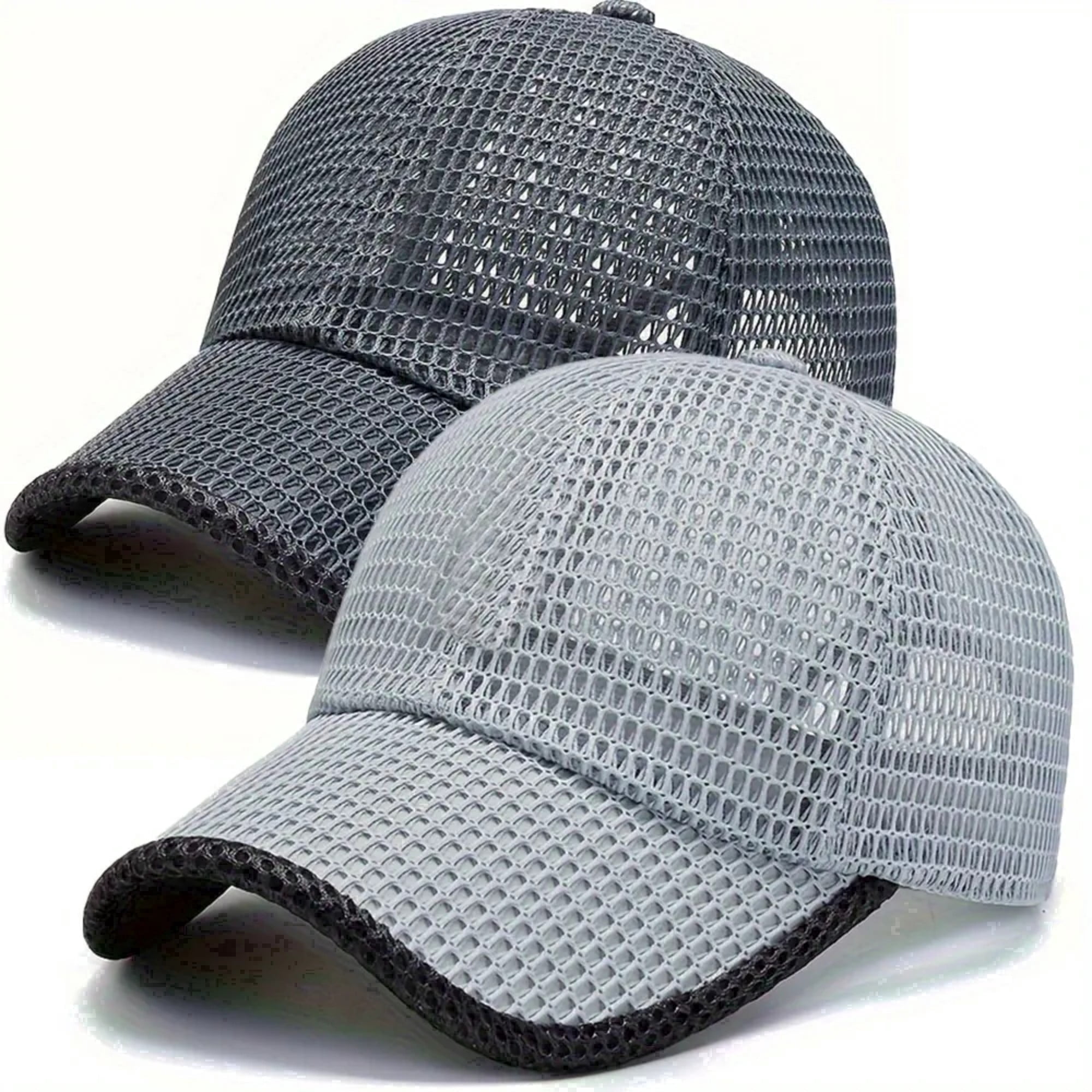 Mesh Baseball Caps for Men Women, Leisure Sunscreen Fishing Breathable Hat Duck Tongue for Summer Outdoor Daily Casual Wear, 2pcs