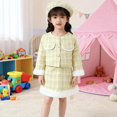 thumbnail image 5 of Zylanna Girls' Outfit Sets, Knit Spring Classic Plaid Three-Piece Set Holiday Party Skirts Yellow Size 110/3T, 5 of 8