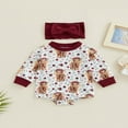 thumbnail image 2 of Combinaisons Bébé Fille Tenue Animal Imprimé Manches Longues Col et Bandeau Ensemble, 2 of 9
