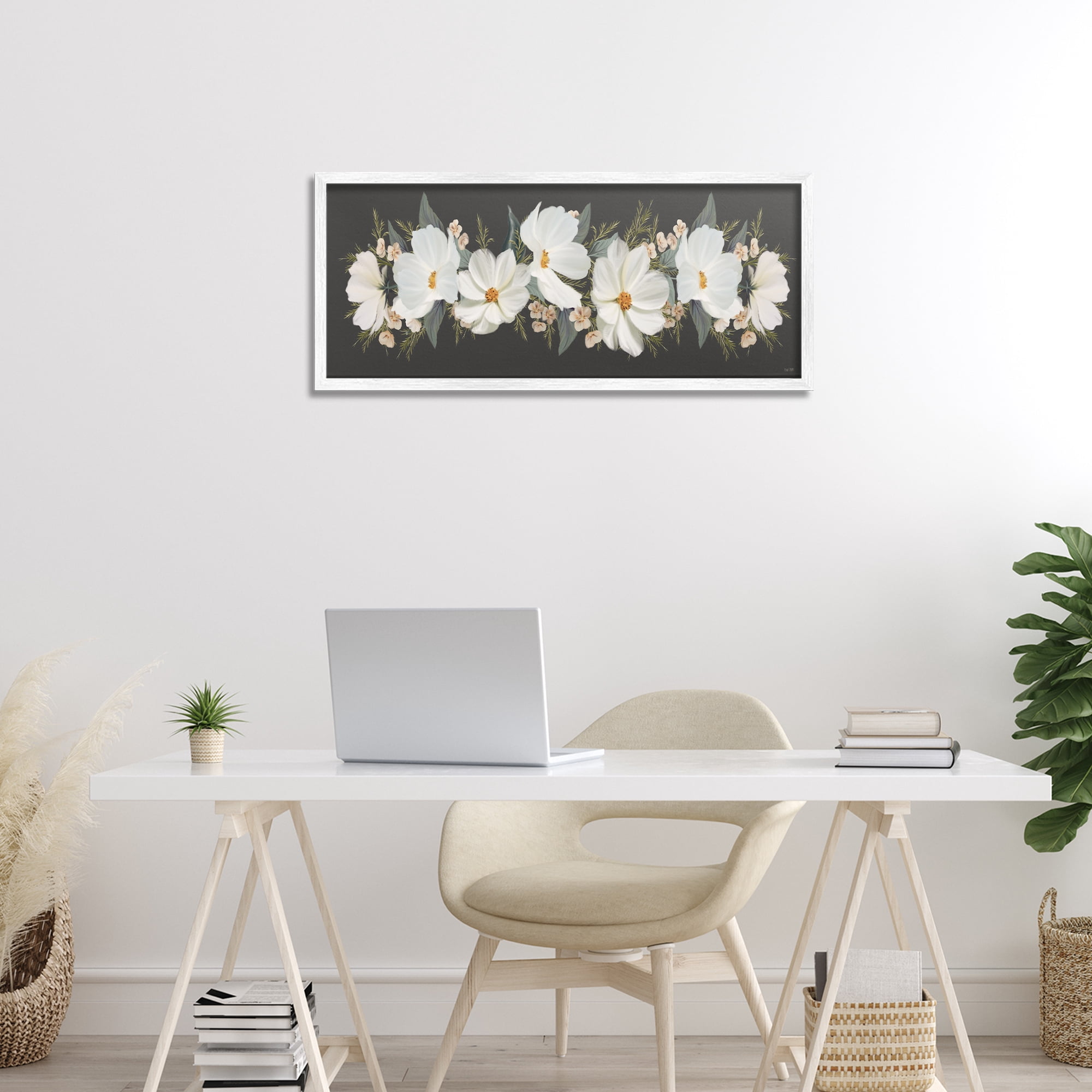 Stupell Industries Line Of Lace Cosmos White Framed Giclee Art, design by House Fenway