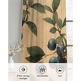 thumbnail image 6 of Blueberry Spring Leaves Sheer Curtains 63 Inch Length 2 Panels Set for Living Room/Bedroom, Brown Botanical Branches Kitchen Curtains Grommet Semi-Sheer Curtains Drapes Window Treatments 42"x63"x2, 6 of 7