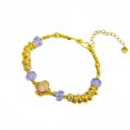 thumbnail image 1 of Pulsera ajustable de cristal chapado en oro para mujer, 1 of 2
