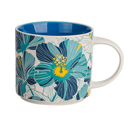 

Flower Pattern Coffee Mug Retro Ceramic Milk Cup Household Drinking Mug