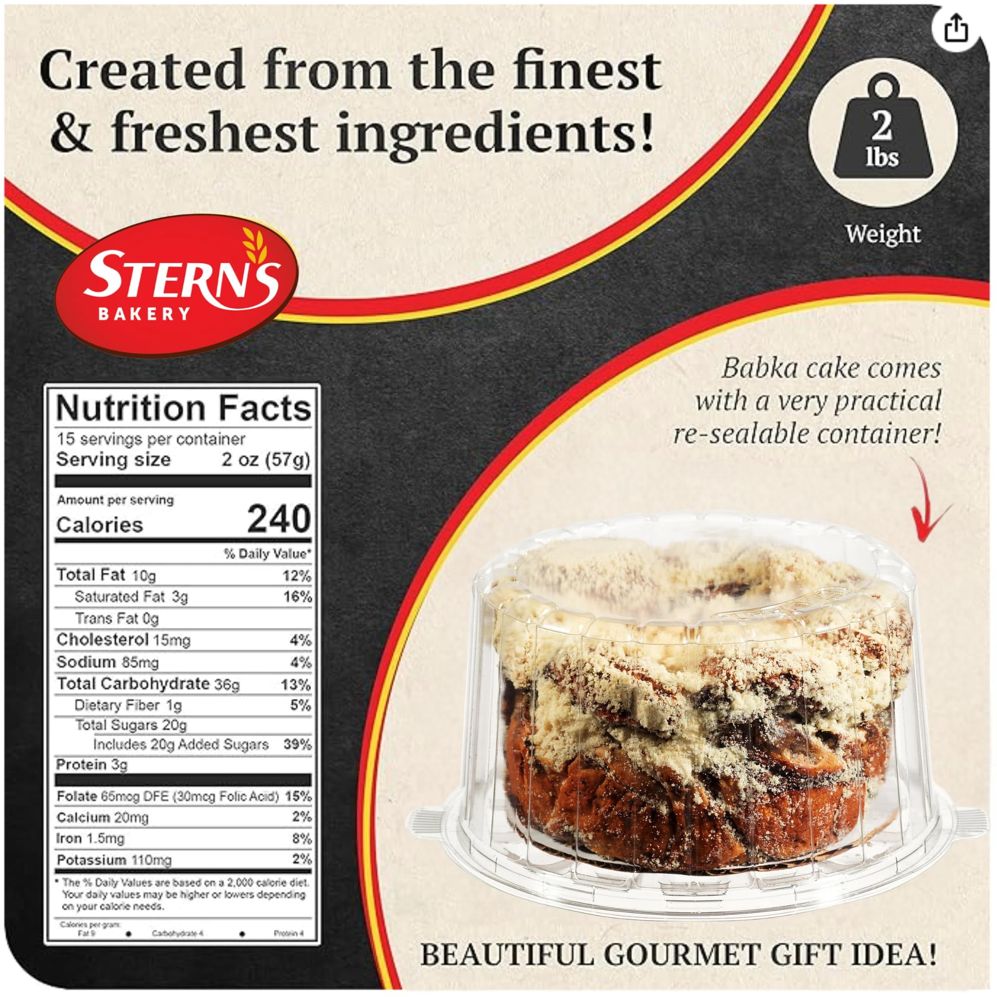 Chocolate Babka Cake | Fresh & Delicious Coffee Cake | Traditional Hungarian Chocolate Babka Bread |Holiday Gourmet Cookie Gift | Christmas Valentine Thanksgiving | Gift Idea for Men Women and Family
