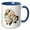 Blue/White, variant on 3drose, Pretty Peach Floral with Greenery Illustration, 15oz Mug