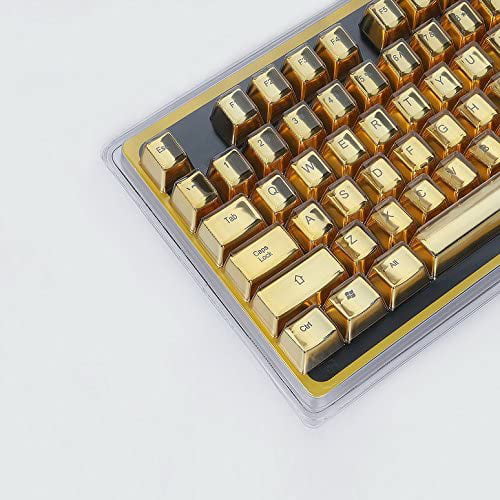 KOVOSCJ Keycaps 104 Keys Injection PBT Backlit Keycaps for Mechanical Keyboards with Key Puller Color : Gold 