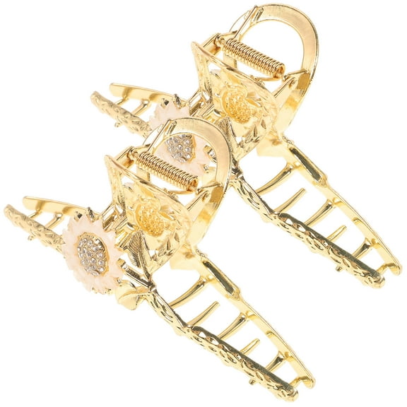 MEIBUTYUP 2pcs Hair Clips for Thick Hair Hair Claw Clips Metal Decorative for Women Christmas Golden
