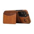 thumbnail image 4 of for Samsung Galaxy S23 Wallet Case with Card Slots, Hand Wrist Strap Rotate Ring Design, Finger Grip Ring PU Leather Magnetic Button Shockproof Purse Phone Cover for Galaxy S23, Brown, 4 of 7