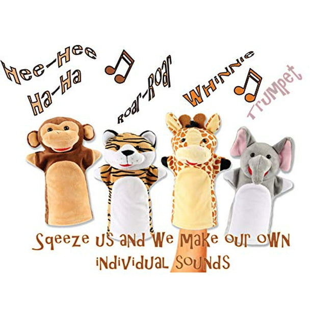 Animal House Talking Animal Hand Puppets By Includes (4) Hand Puppets, Each With A Unique Animal Sound When You Squeeze Baby Gift Toddler Gift (Jungle Buddies) Animal House Talking Animal Hand Puppets By Includes (4) Hand Puppets, Each With A Unique Animal Sound When You Squeeze Baby Gift Toddler Gift (Jungle Buddies)