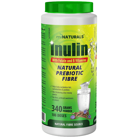 Inulin Fiber Powder with Folate and B Vitamins  - 340g - 106 Doses