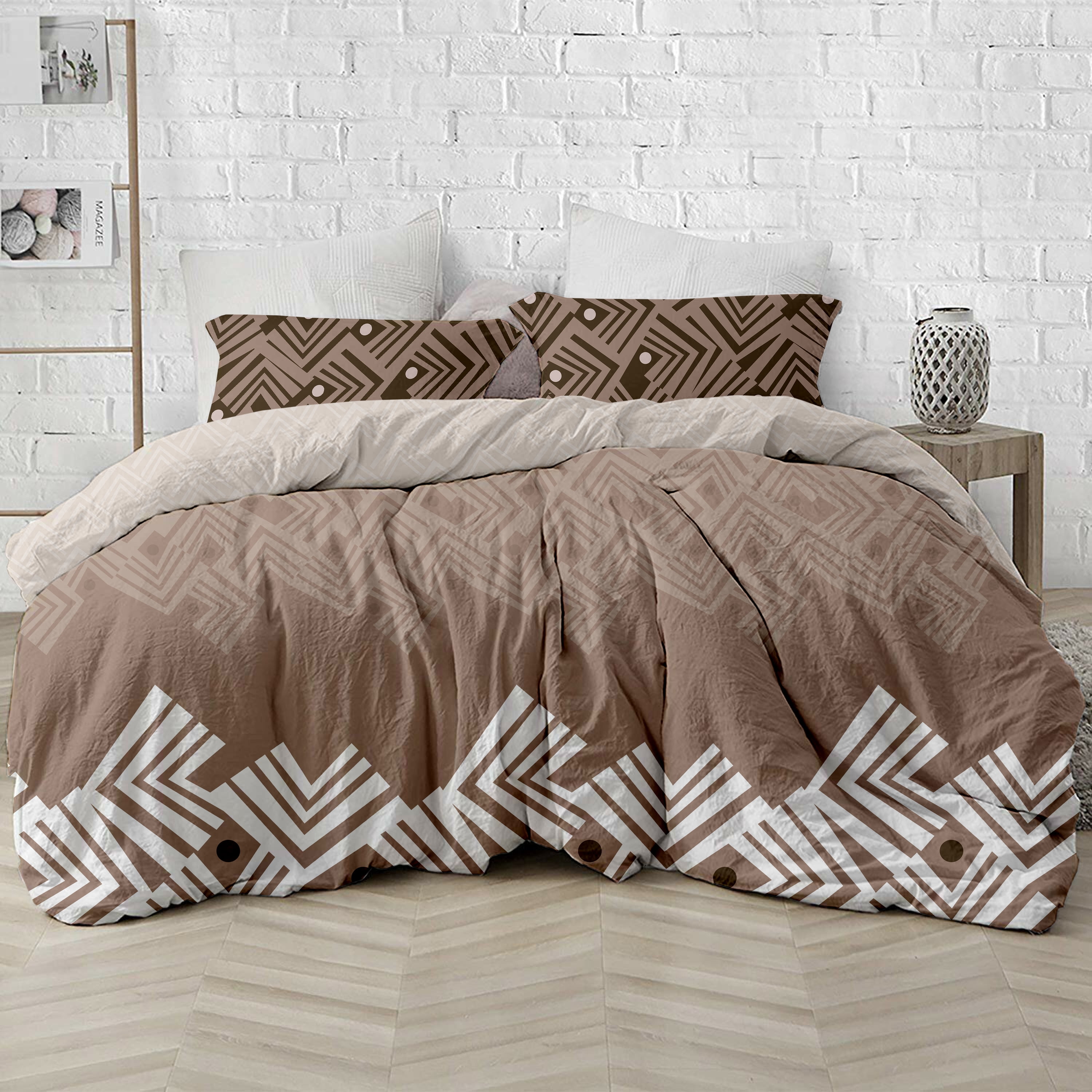 Delara Organic Cotton Duvet Sets 300 Thread Count, 3 Piece Duvet Cover with 2 Shams, Queen